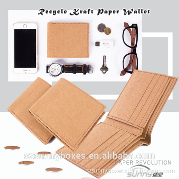 New Creative Design Waterproof Recycle Kraft Paper Wallet For Man